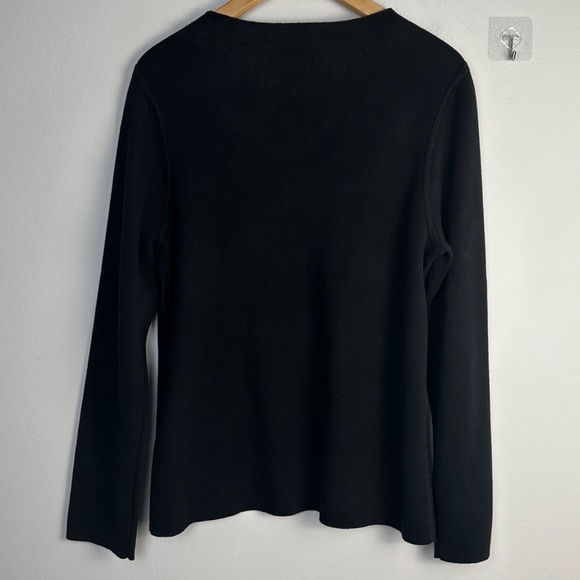 Eileen Fisher Reversible Silk Organic Cotton Funnel Neck Sweater Med Black Clay - Picture 12 of 16